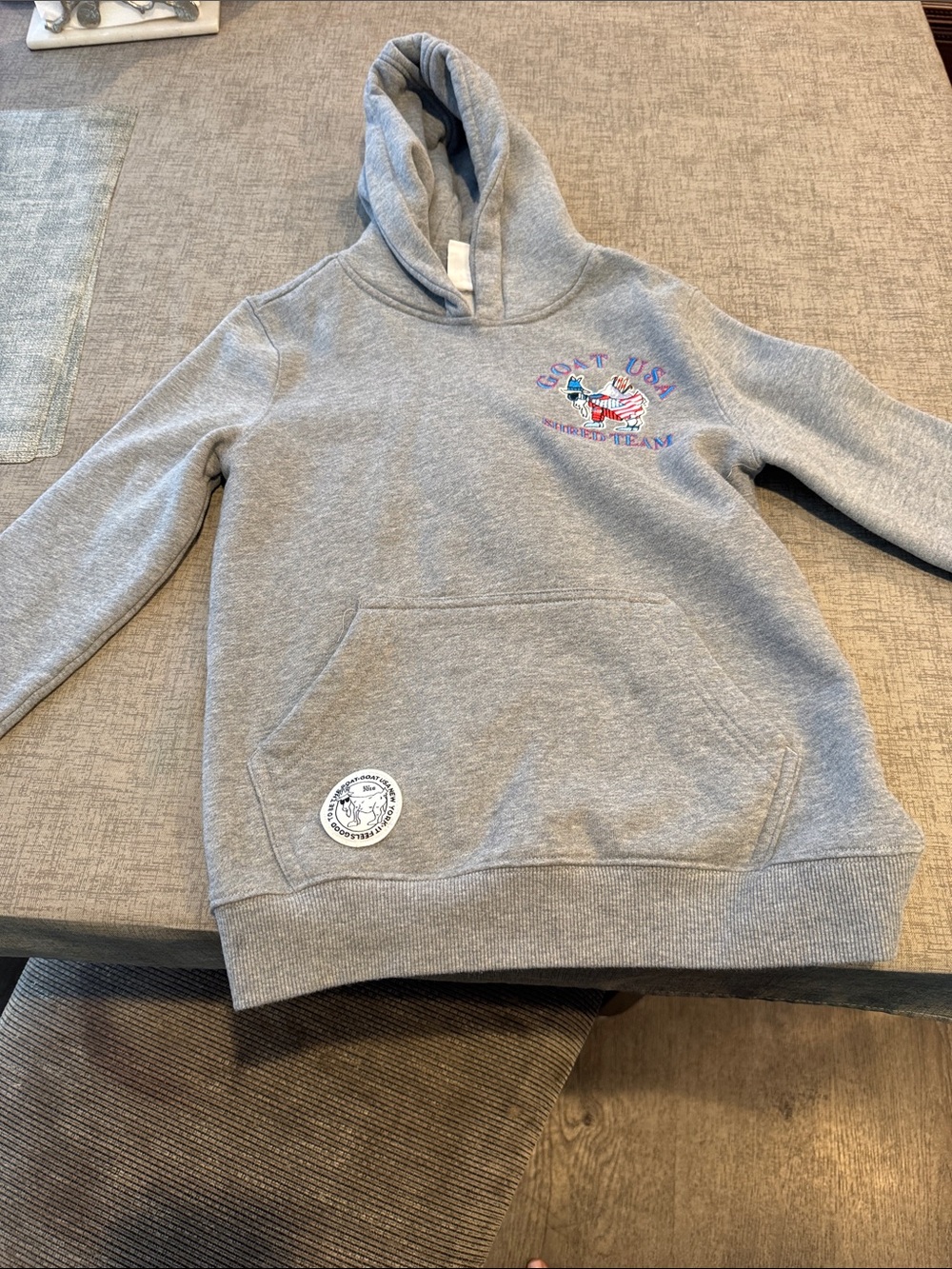 Gray Kids Hooded Sweatshirt with USA Graphic